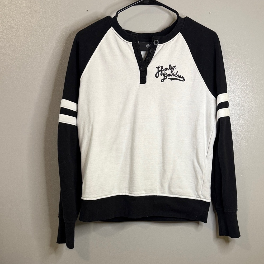 Harley-Davidson Black and White Henley